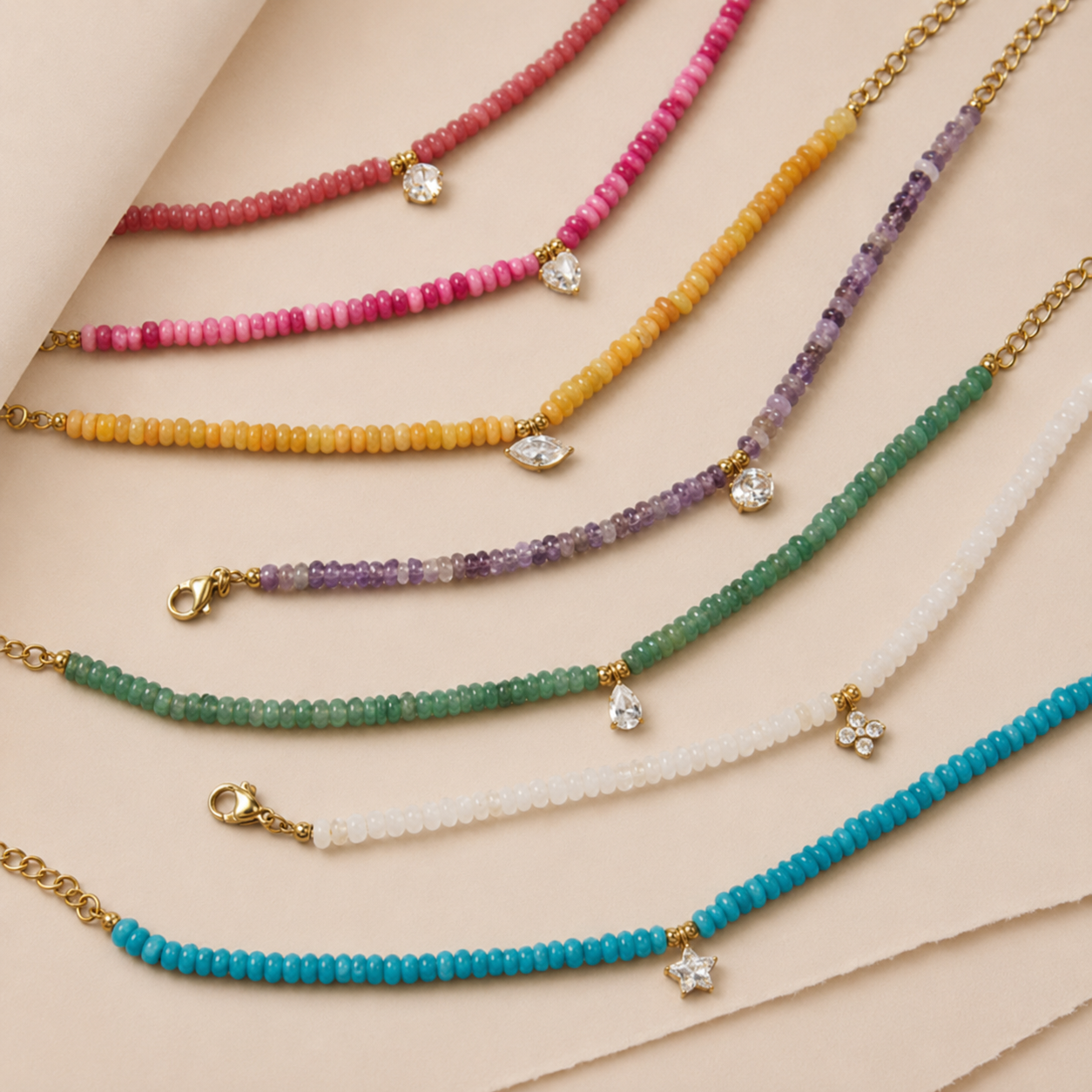 Playful Beaded Charm Bracelet