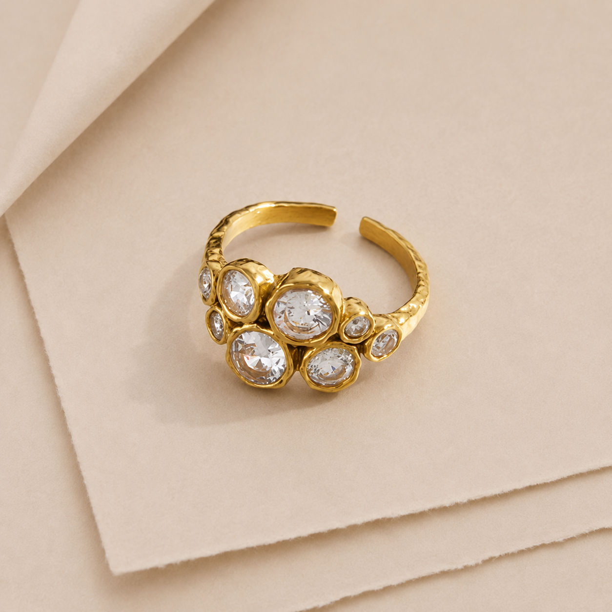 Sculptural Sparkle Ring