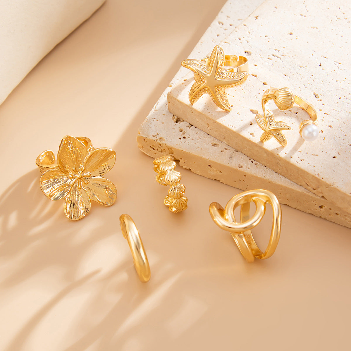 Tropical Bloom Ring Set