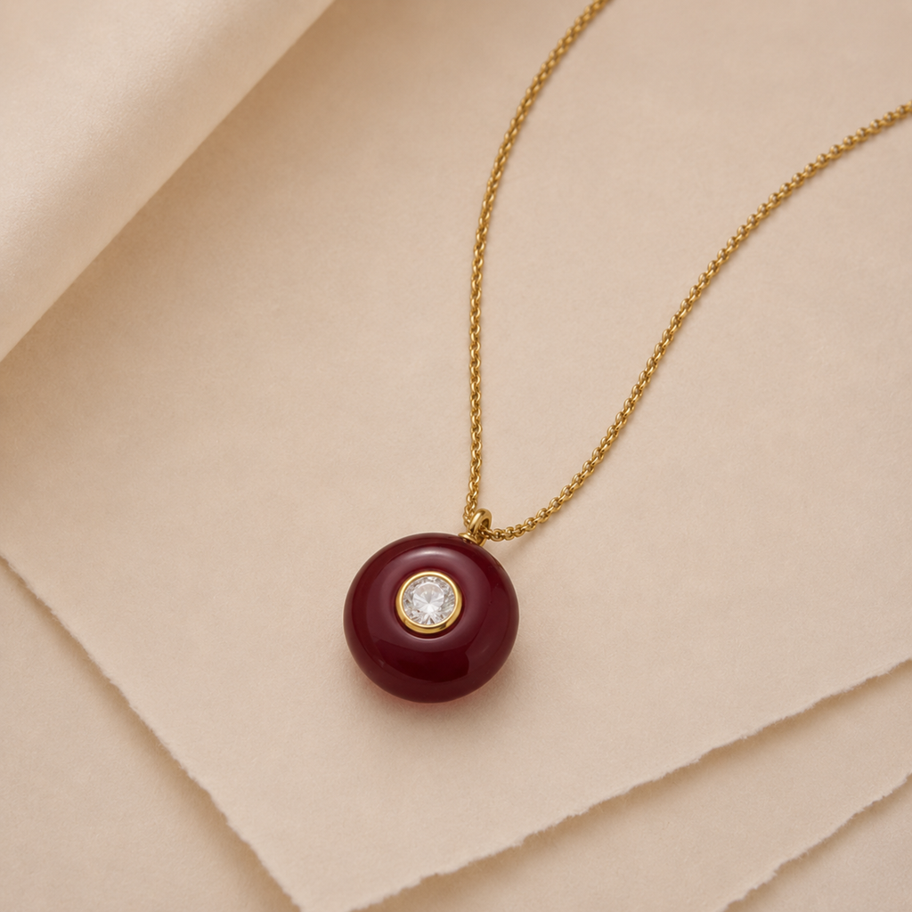 Layered Stone Pendant Necklace