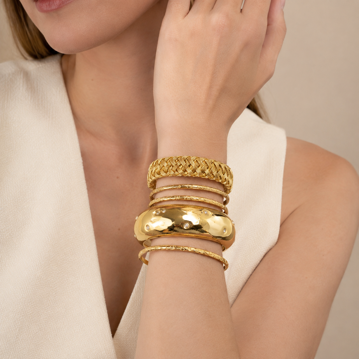 Mixed Bangle Bracelet Stack