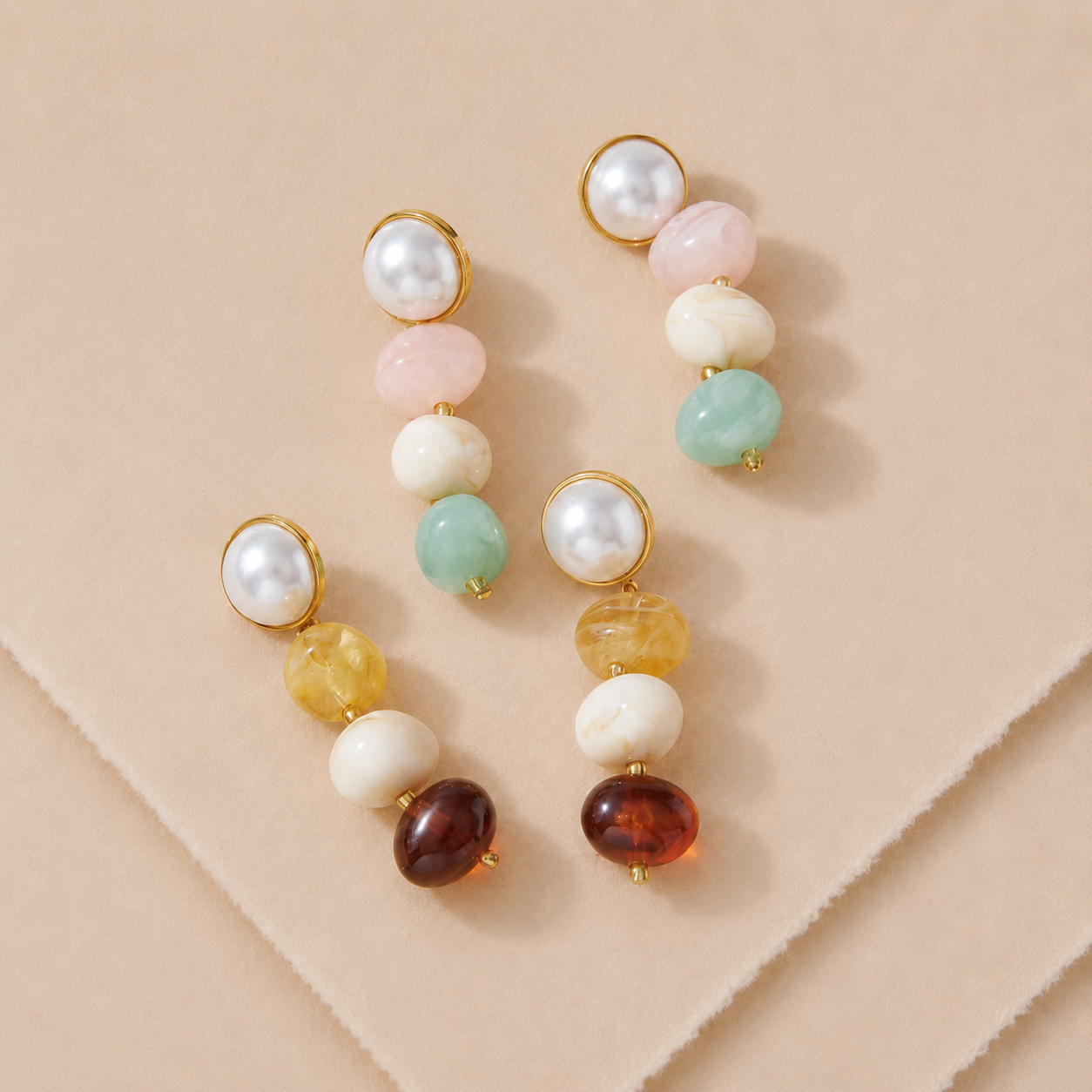 Pearl Accent Beaded Drop Earrings