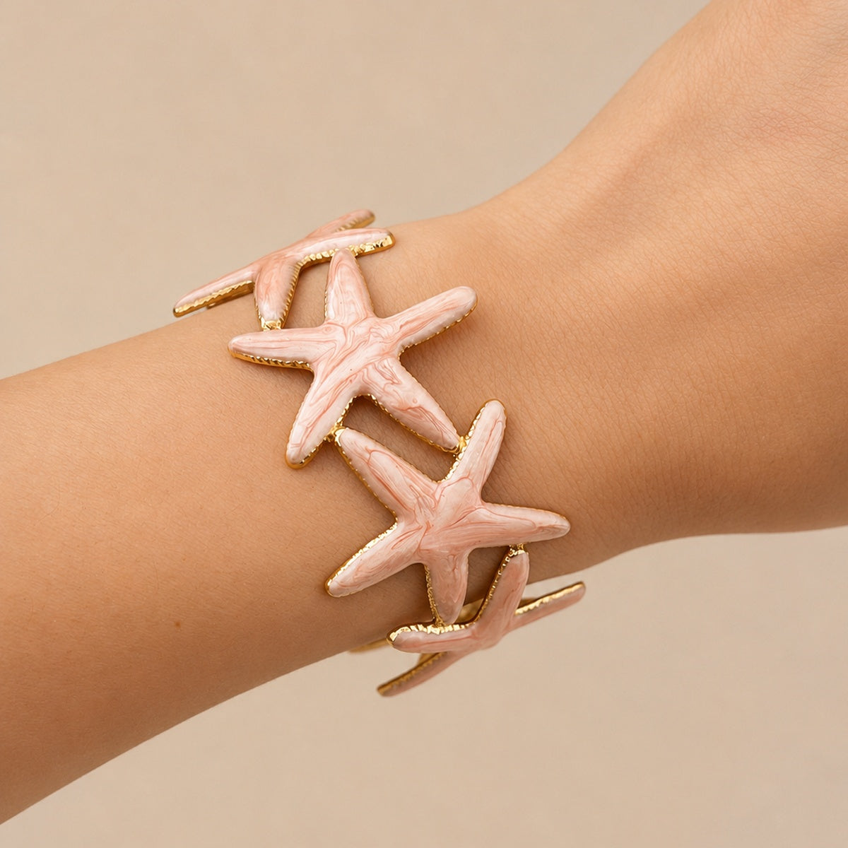 Floral & Starfish Cuff Bracelet