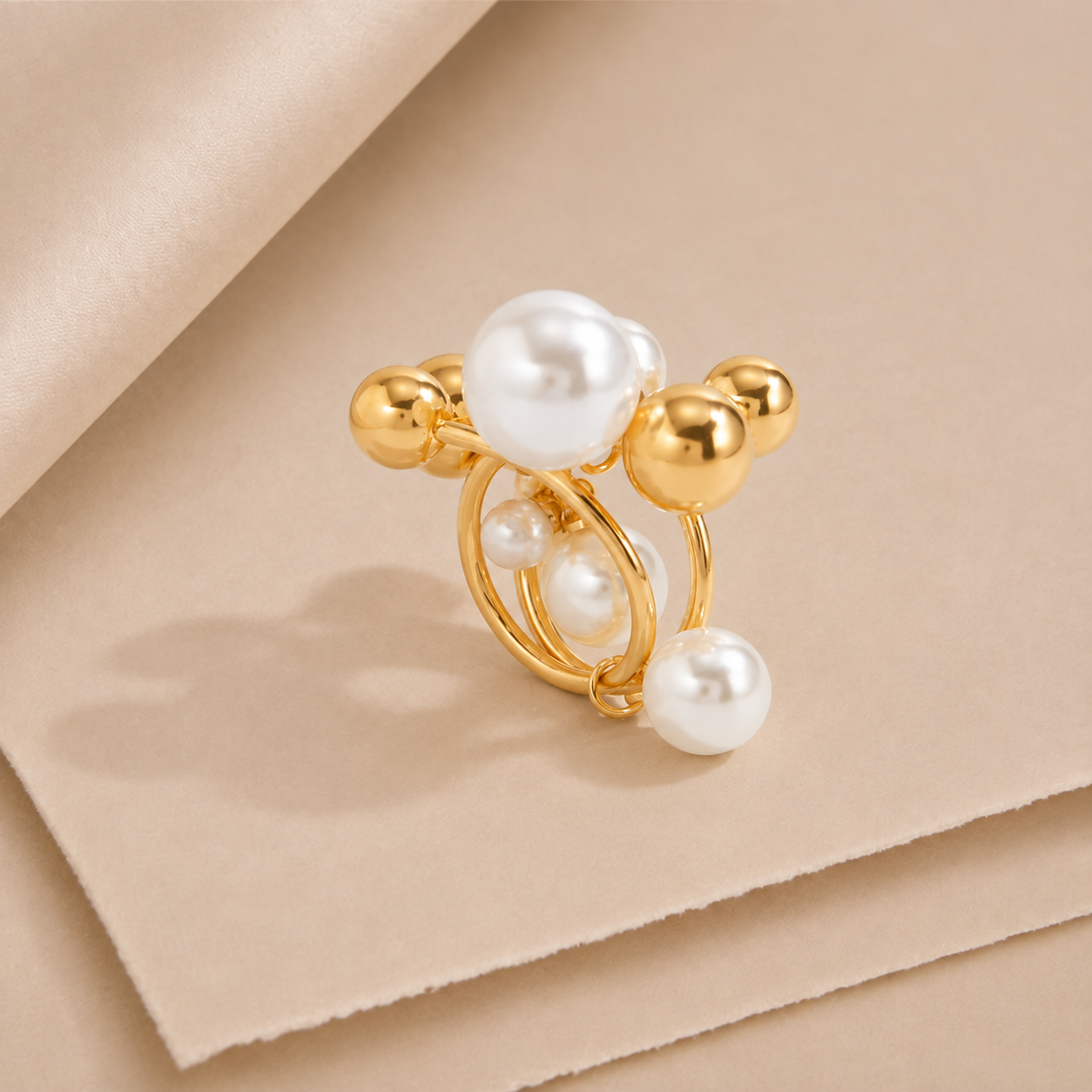 Cluster Bead Statement Ring