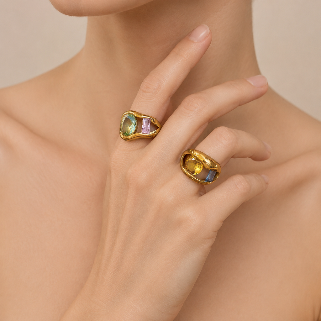 Multi-Stone Sculptural Ring