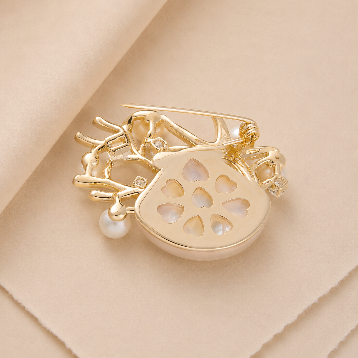 Starfish Shell Statement Brooch