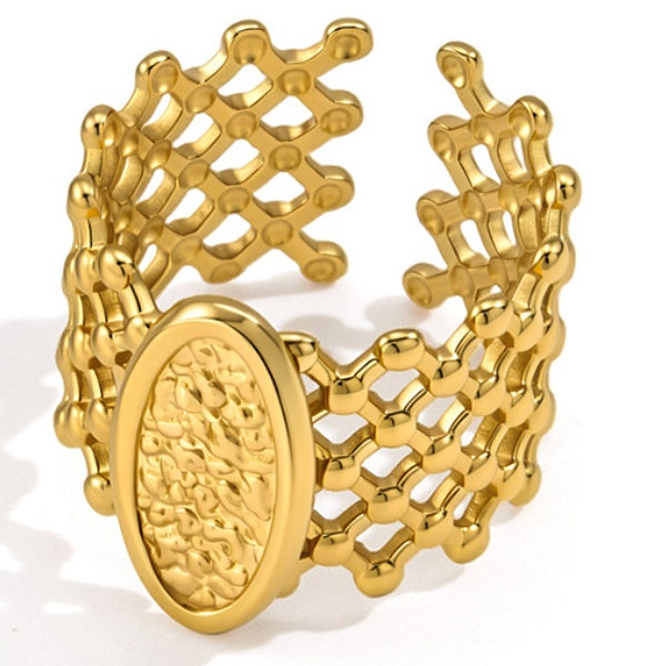 Textured Mesh Statement Ring