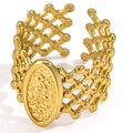 Textured Mesh Statement Ring