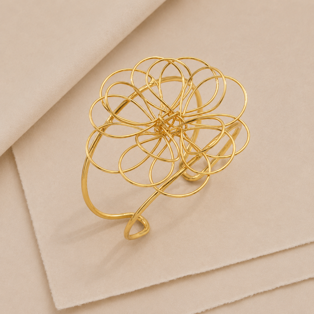 Sculptural Flower Cuff Bracelet
