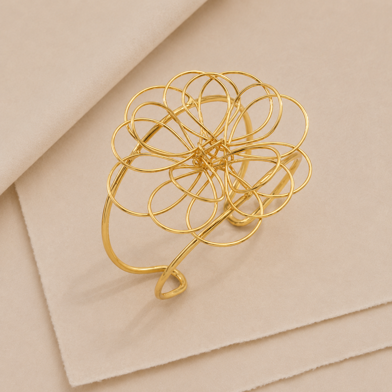 Sculptural Flower Cuff Bracelet