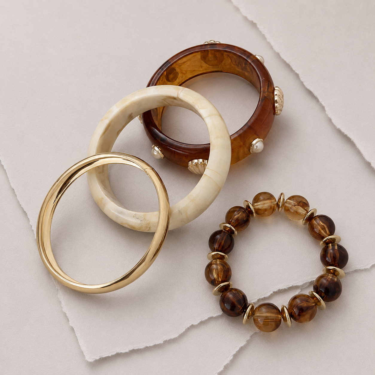 Coastal Shell Bangle Stack