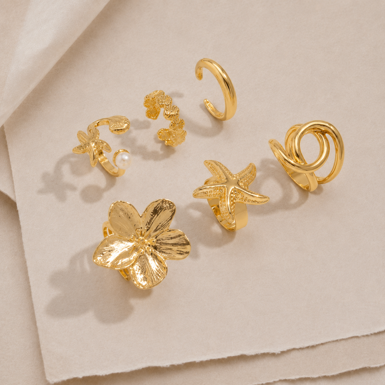 Tropical Bloom Ring Set