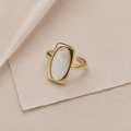 Oval Inlay Open Ring