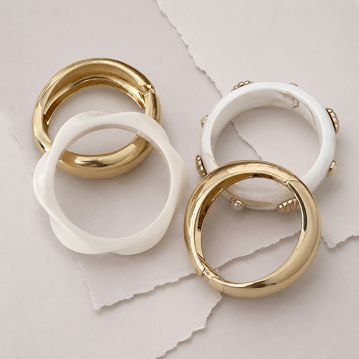 Seashell Bangle Bracelet Set