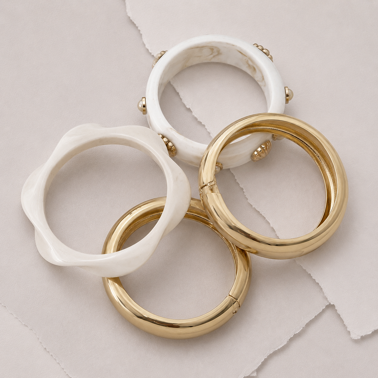 Seashell Bangle Bracelet Set