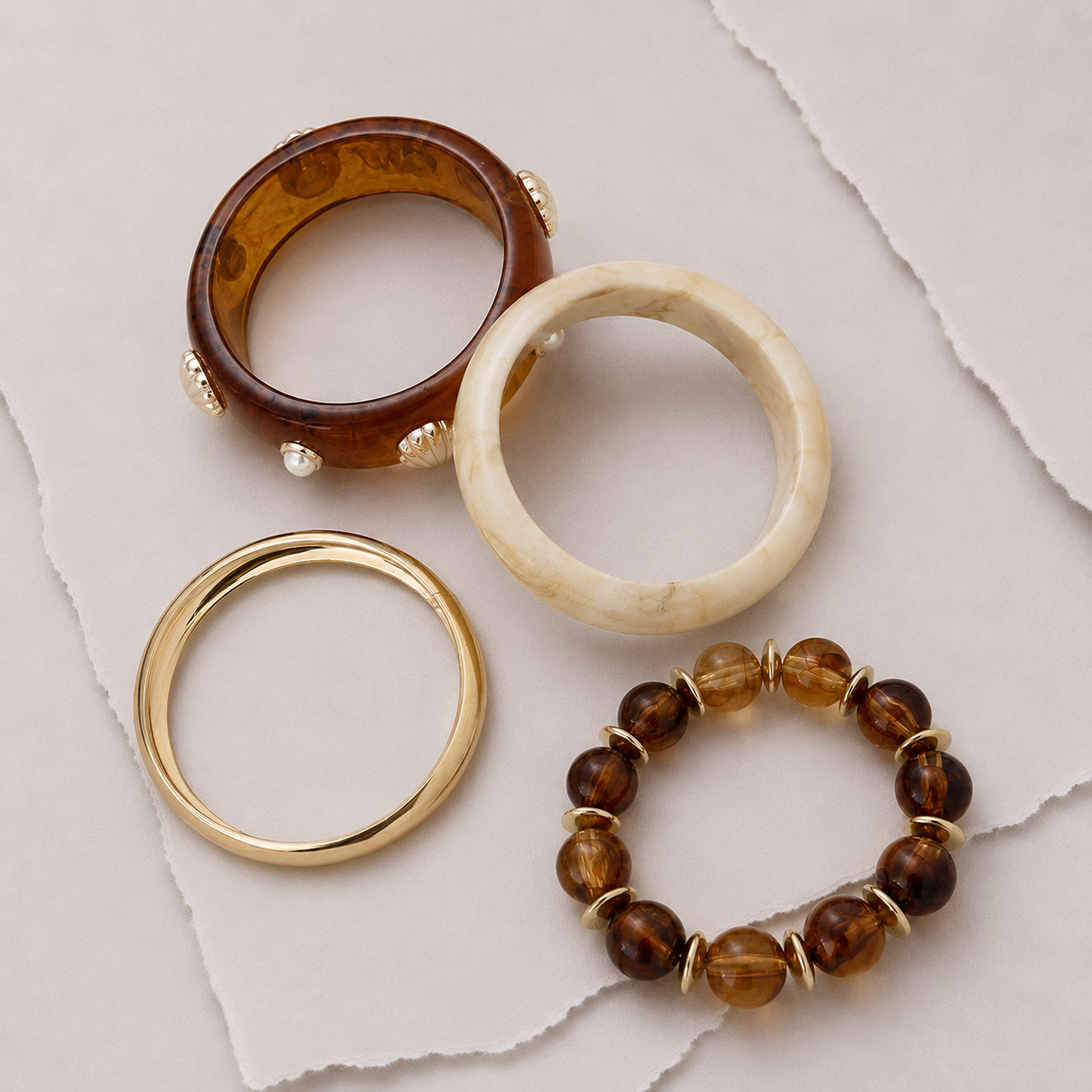 Coastal Shell Bangle Stack