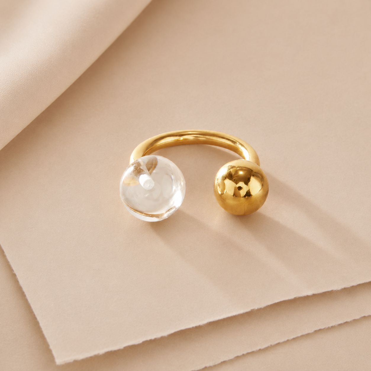 Modern Sphere Open Ring