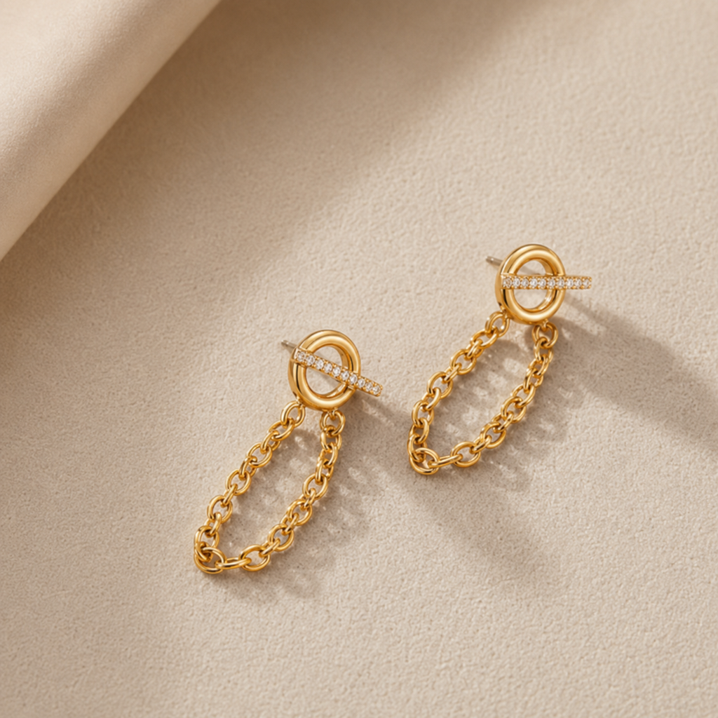 Toggle Chain Drop Earrings