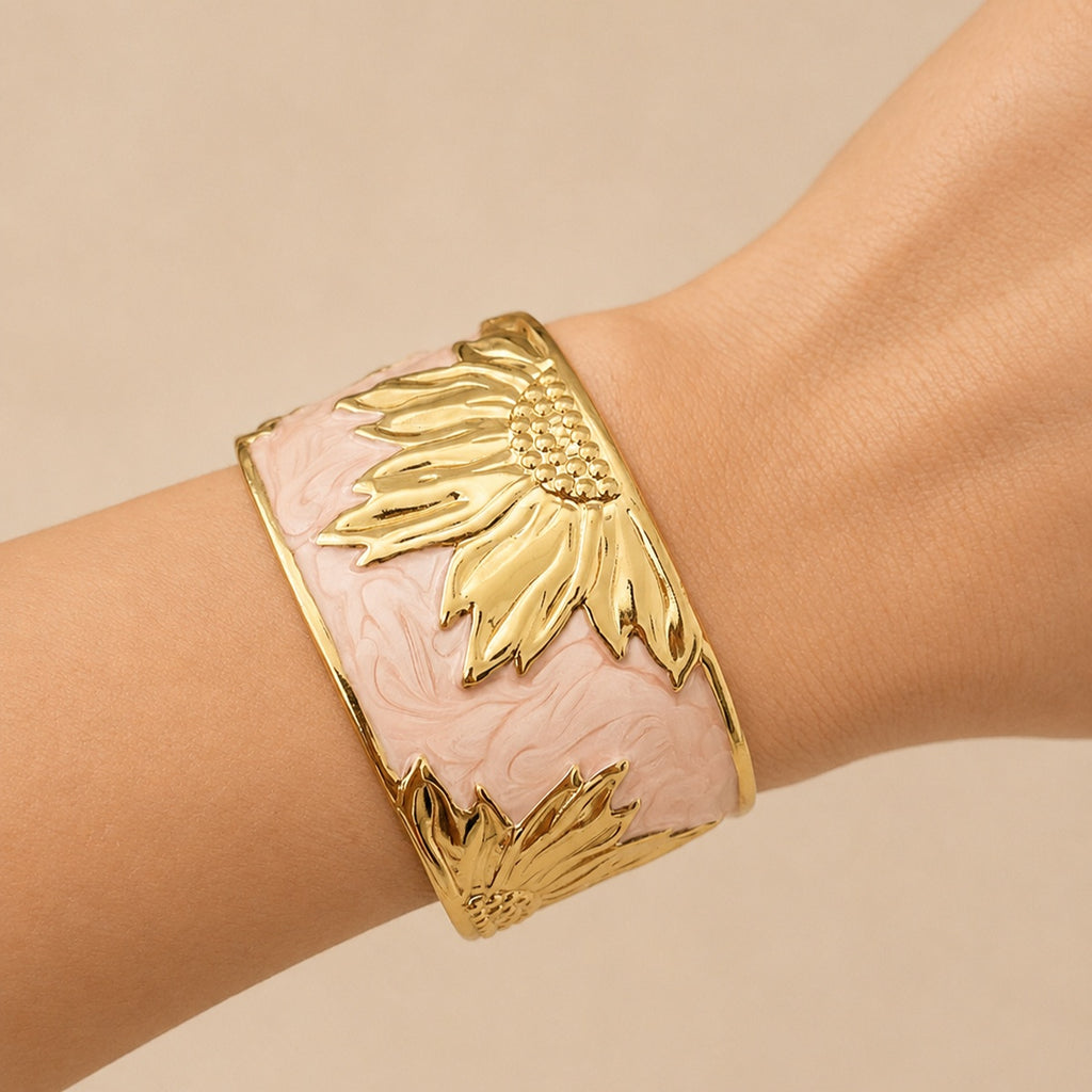 Floral & Starfish Cuff Bracelet