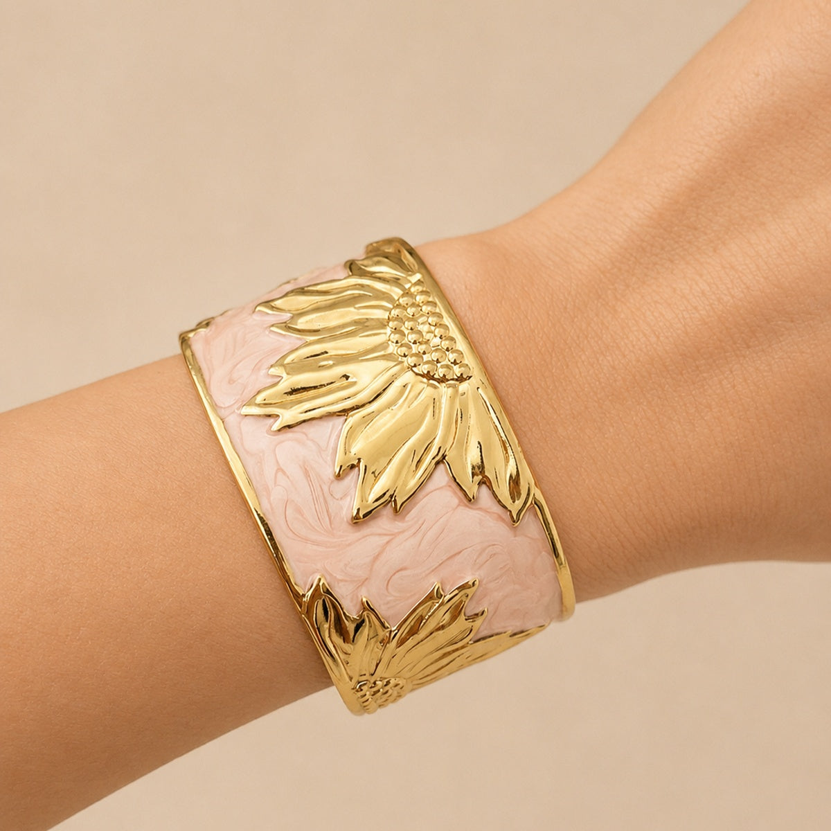 Floral & Starfish Cuff Bracelet