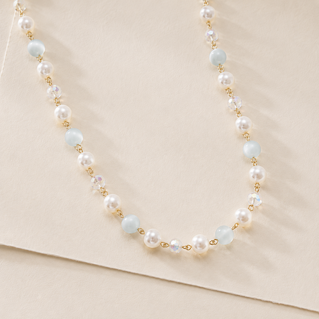 Long Beaded Station Necklace