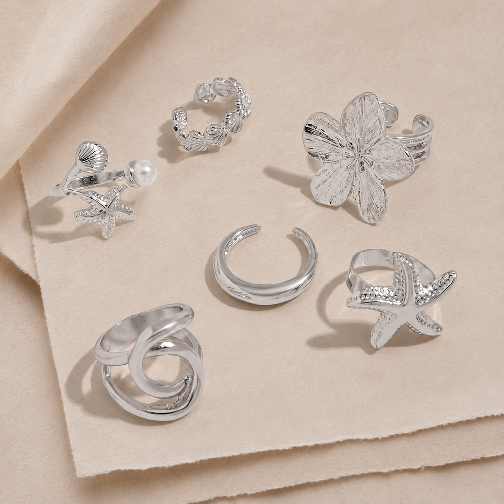 Tropical Bloom Ring Set