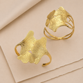 Ginkgo Leaf Open Cuff Bracelet Set