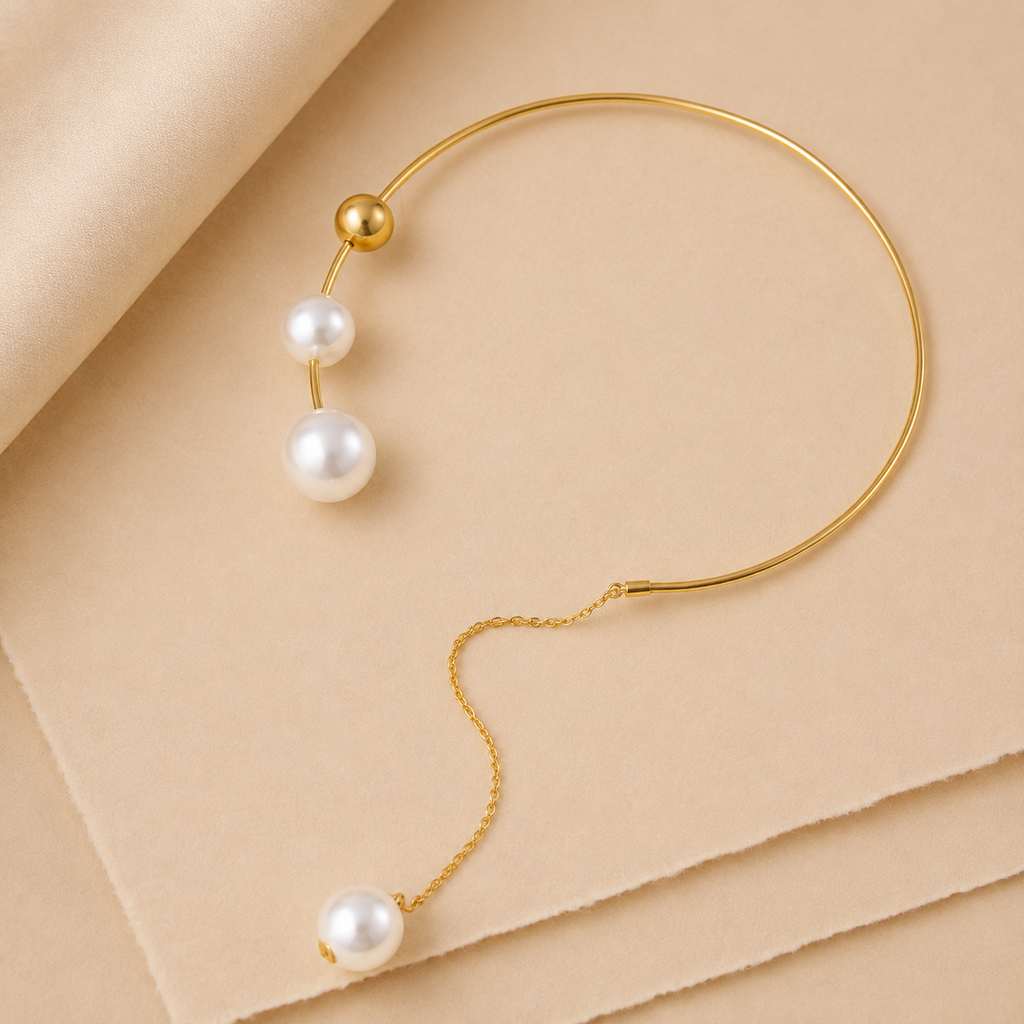 Asymmetrical Bead Collar Necklace