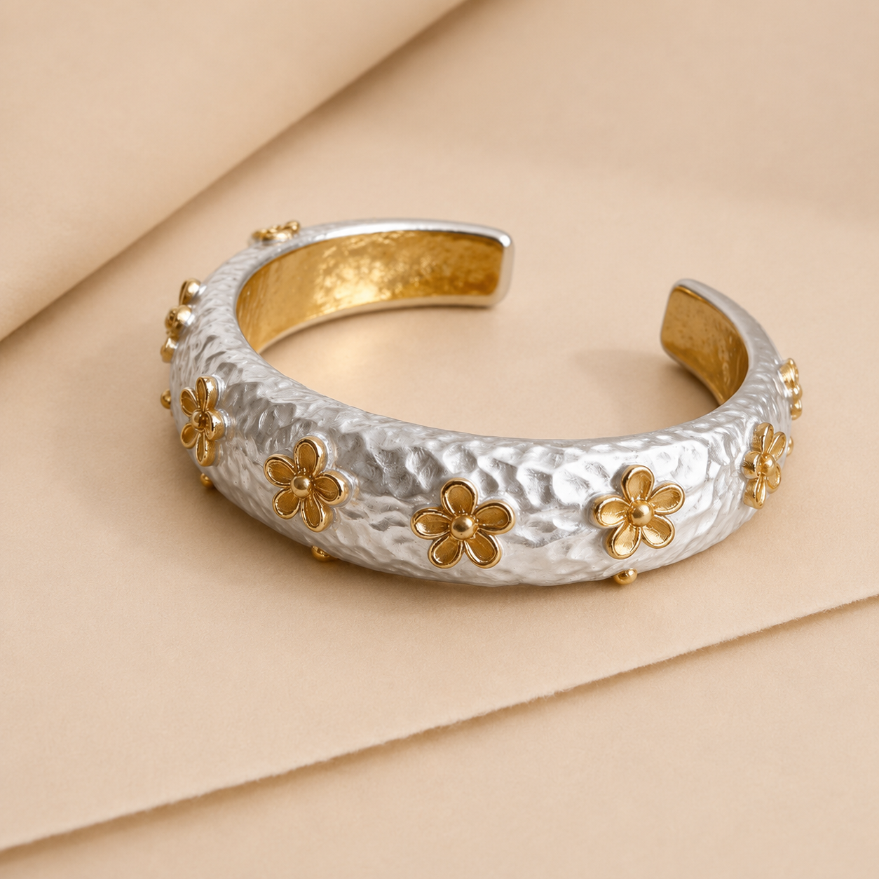 Floral Wide Cuff Bracelet