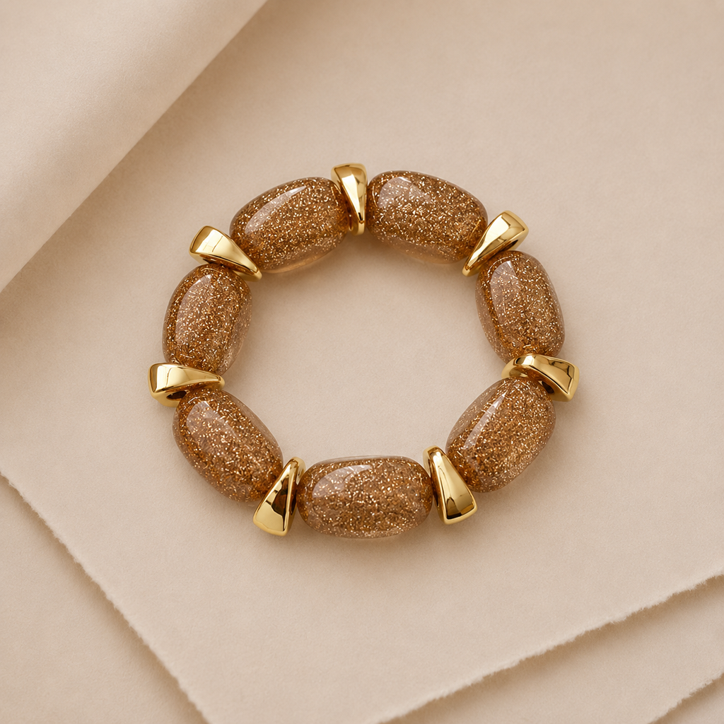 Chunky Glitter Bead Stretch Bracelet