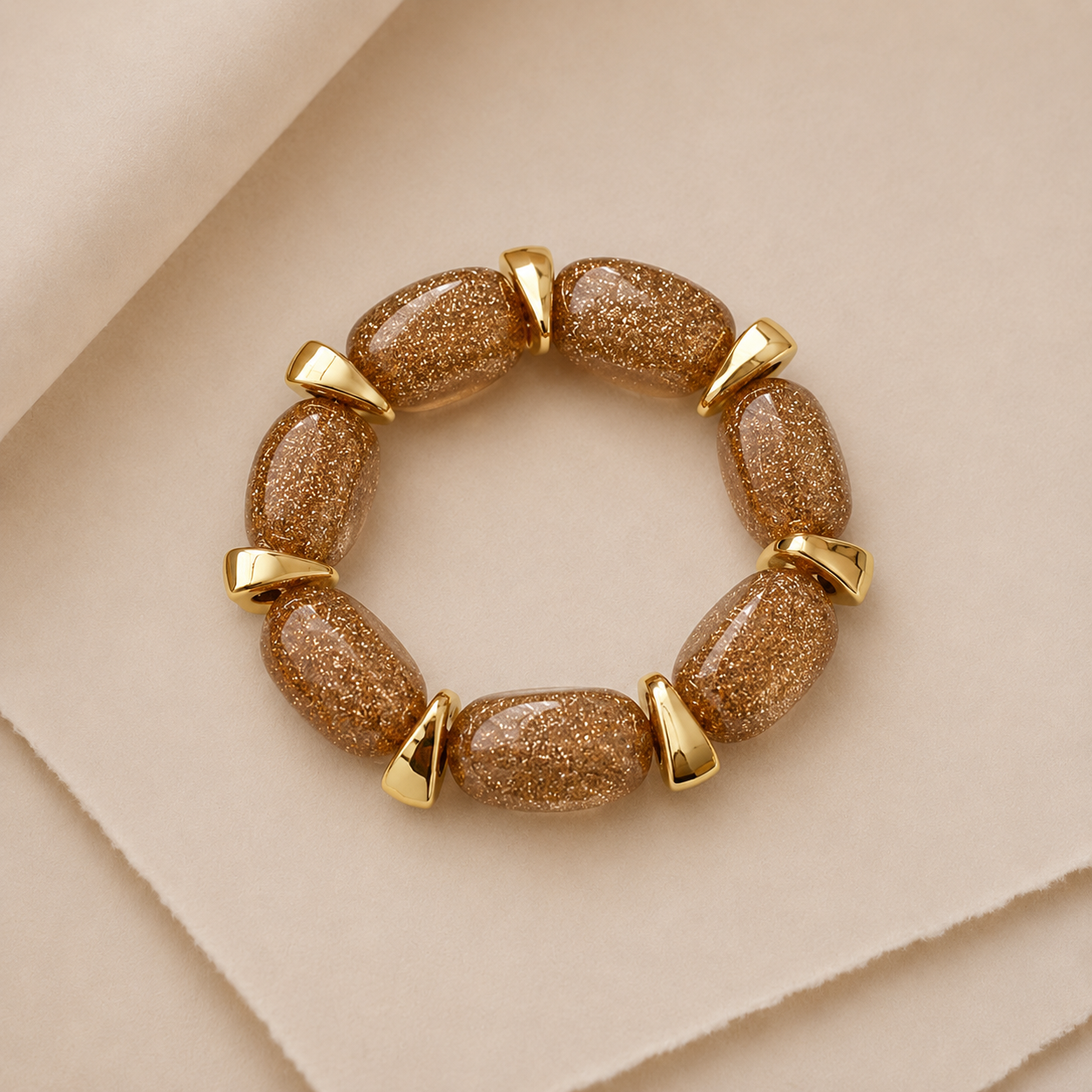 Chunky Glitter Bead Stretch Bracelet