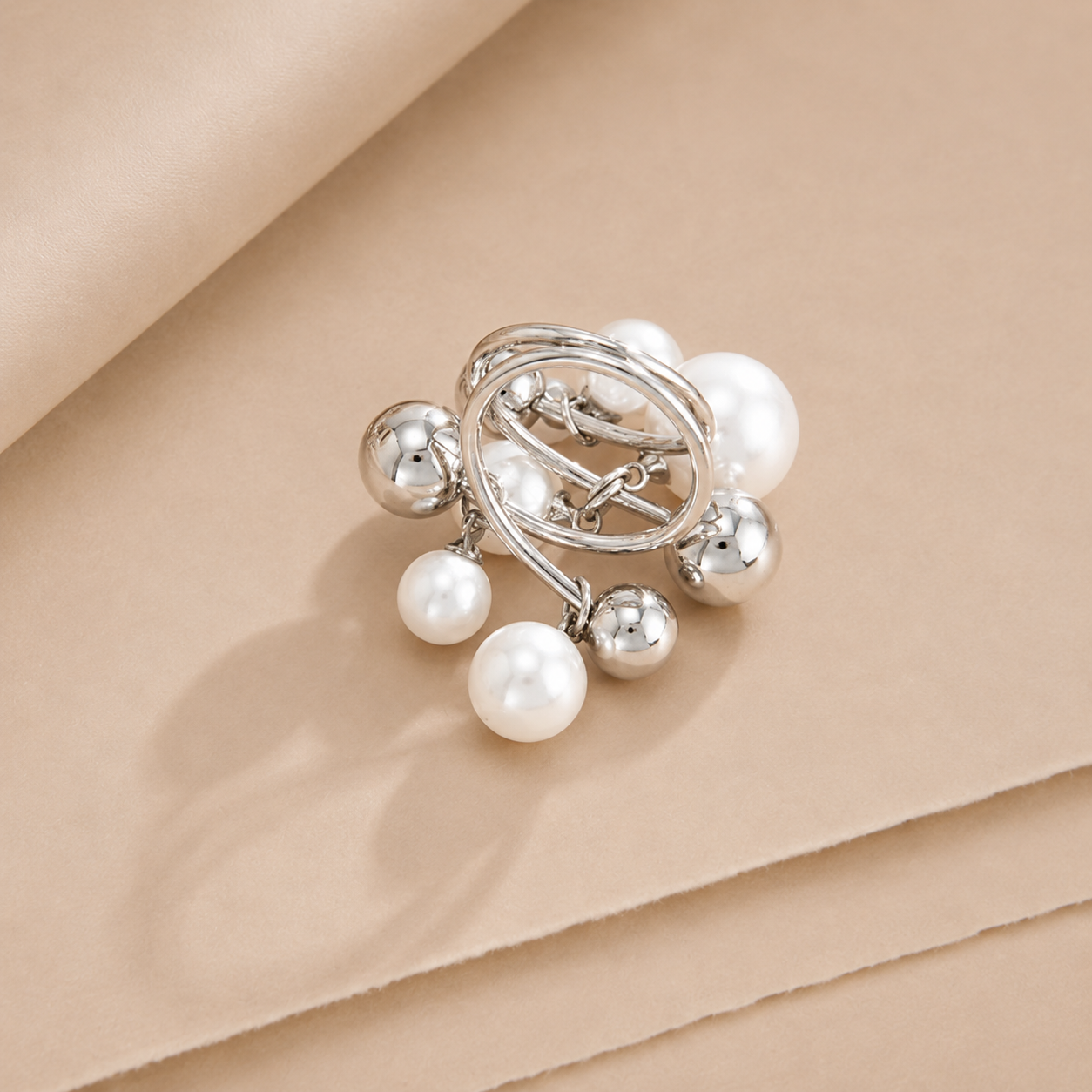 Cluster Bead Statement Ring