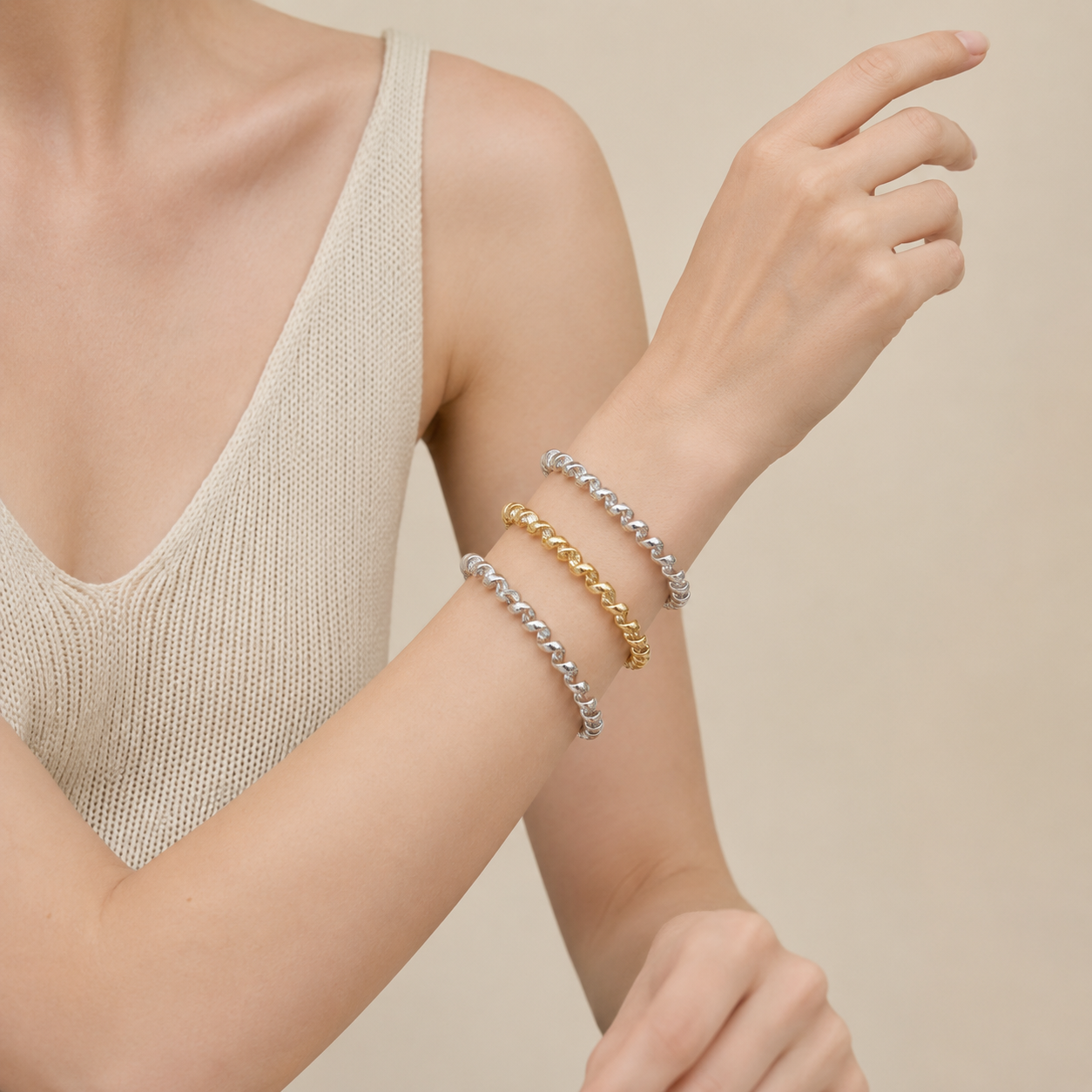 Spiral Coil Cuff Bracelet