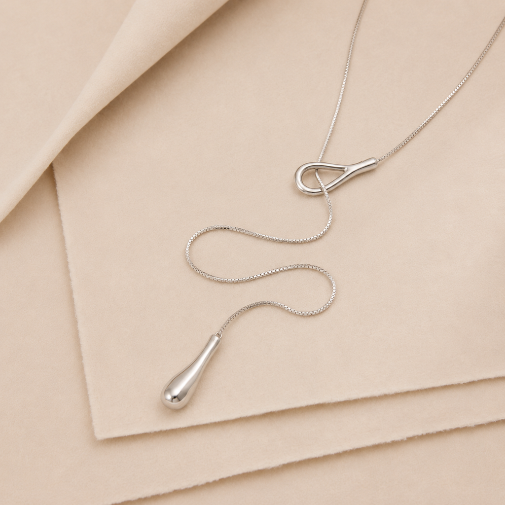 Sculptural Knot Lariat Necklace