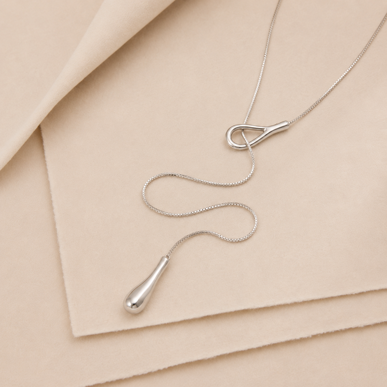 Sculptural Knot Lariat Necklace