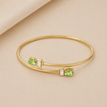 Gem Accent Open Cuff Bangle