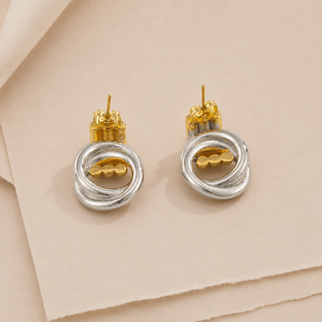 Interlock Hoop Statement Earrings