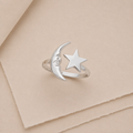 Moon & Star Open Ring