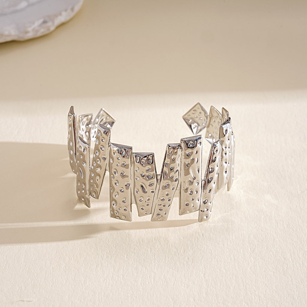 Hammered Link Cuff Bracelet