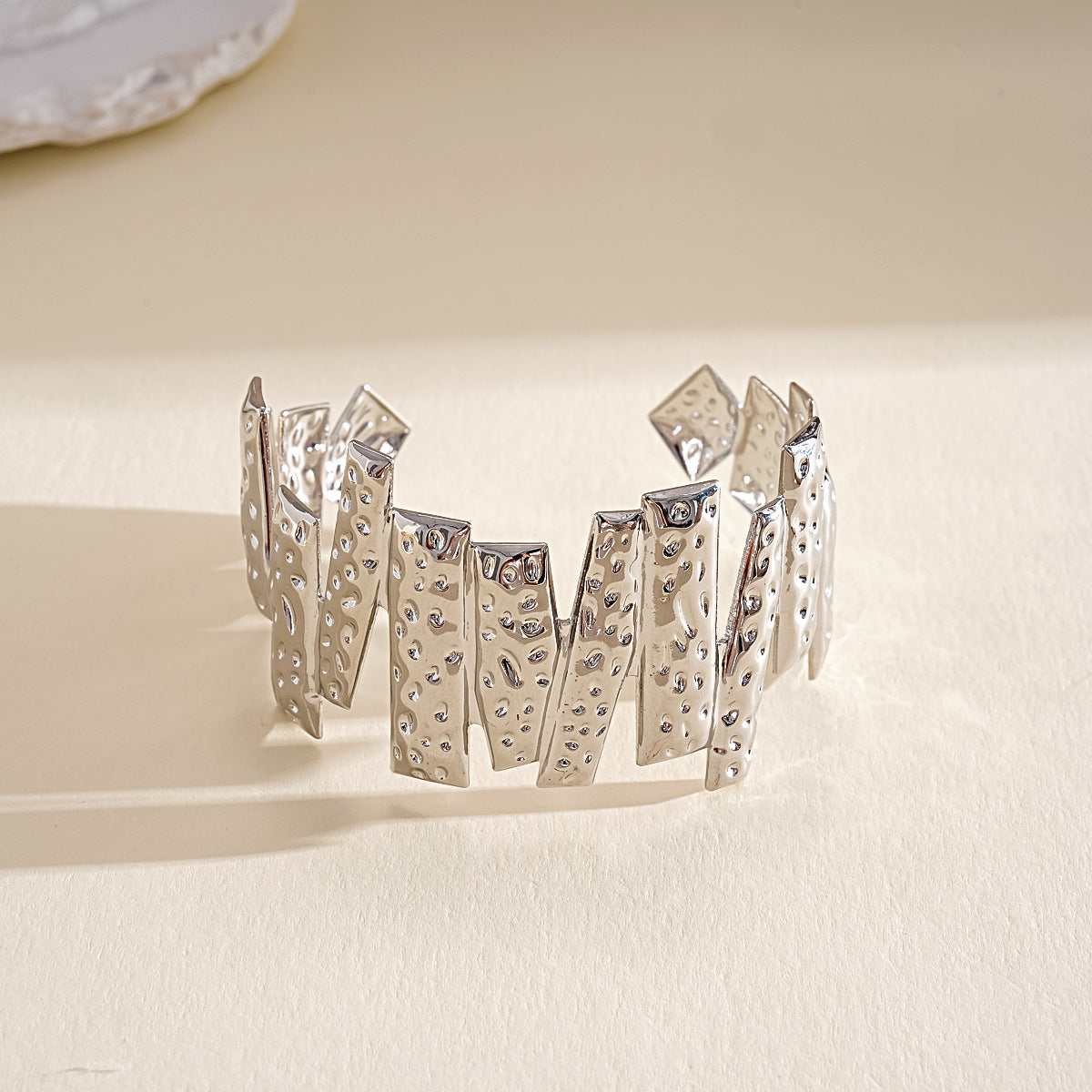 Hammered Link Cuff Bracelet