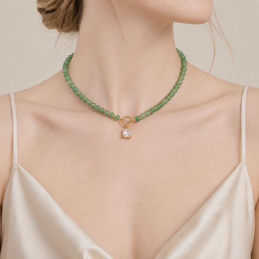 Multi-Strand Beaded Charm Necklace