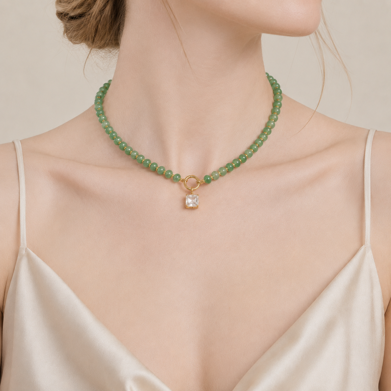 Multi-Strand Beaded Charm Necklace