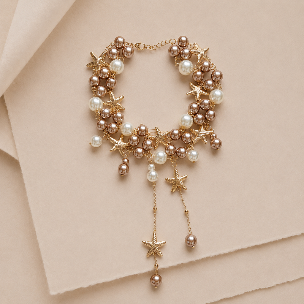 Starfish Beaded Choker Necklace