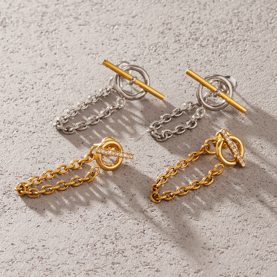 Toggle Chain Drop Earrings