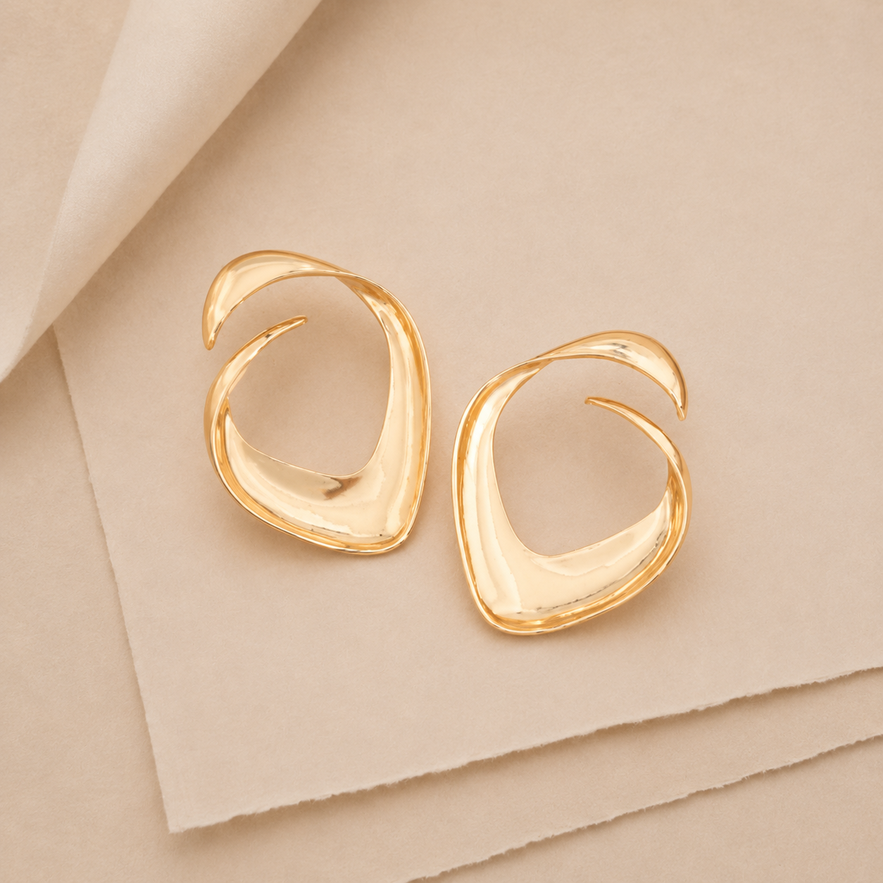Sculptural Open Hoop Earrings
