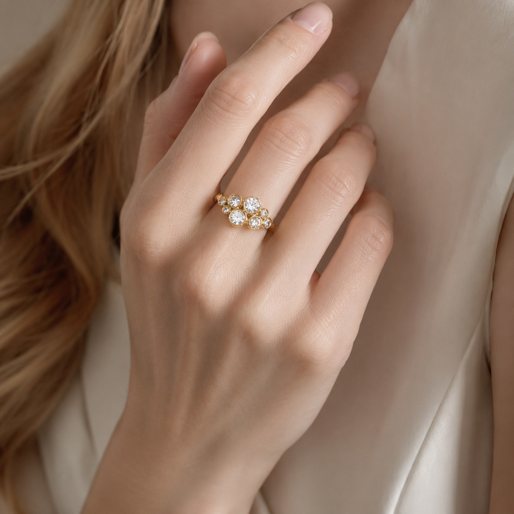 Sculptural Sparkle Ring