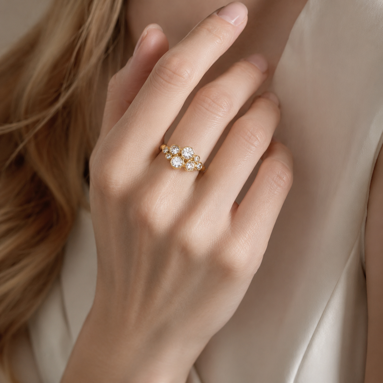Sculptural Sparkle Ring