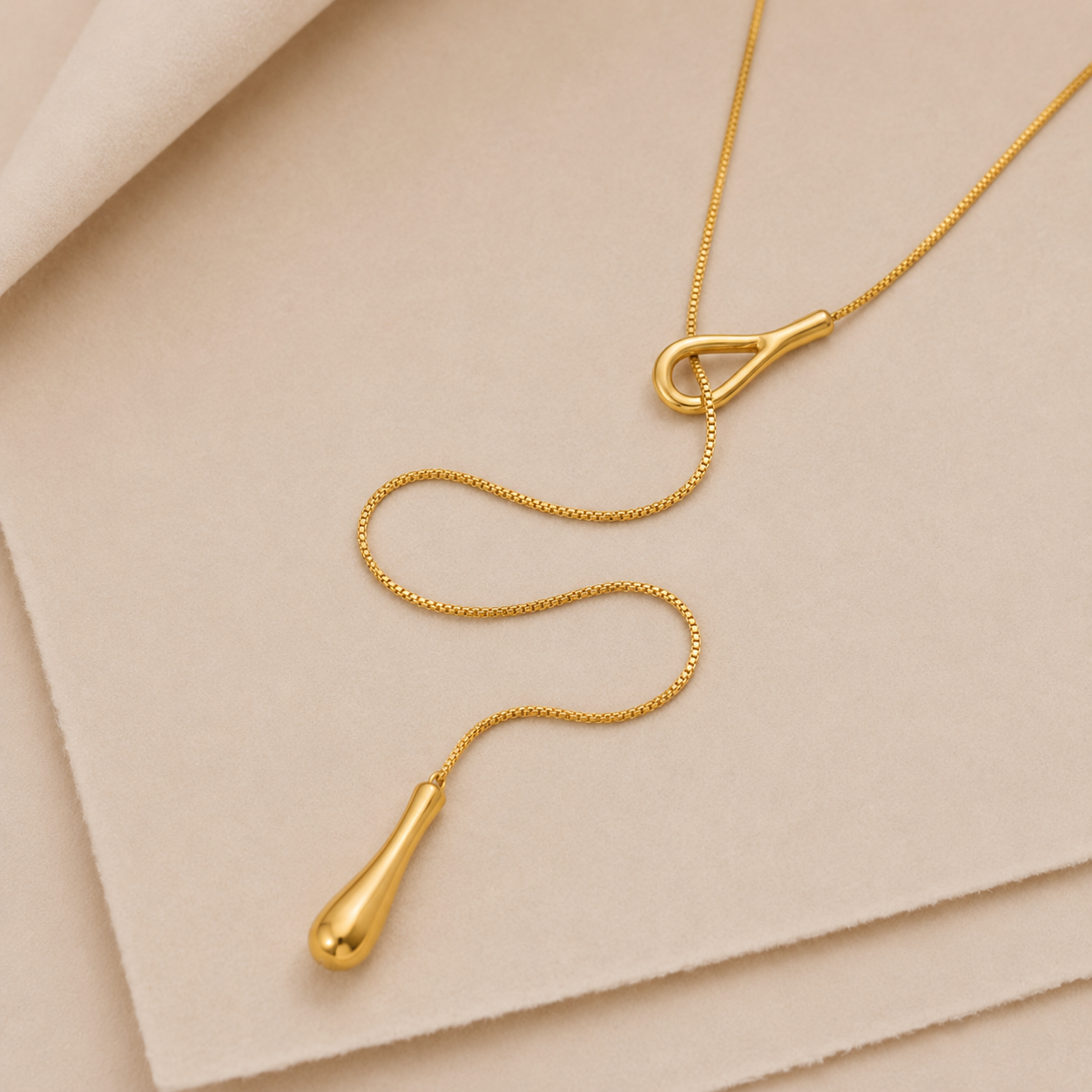 Sculptural Knot Lariat Necklace