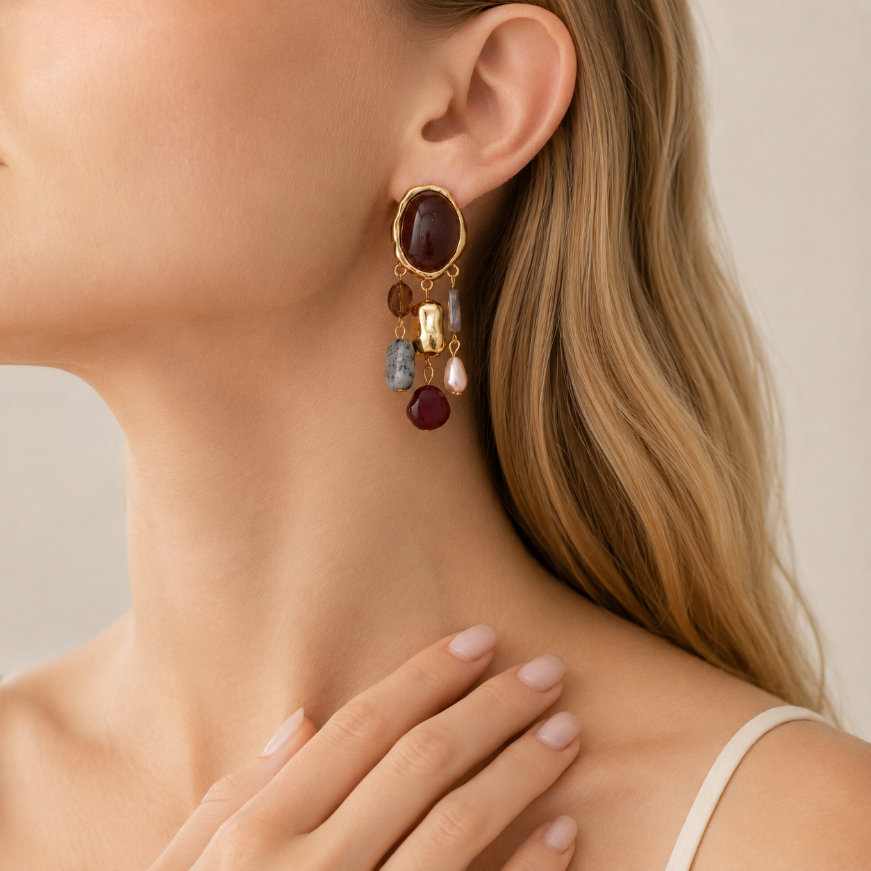 Multi-Charm Drop Earrings