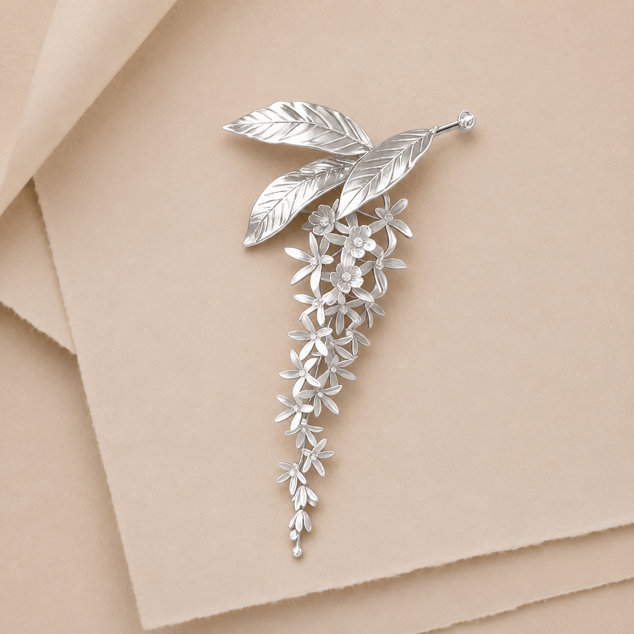 Elegant Blossom Cascade Brooch